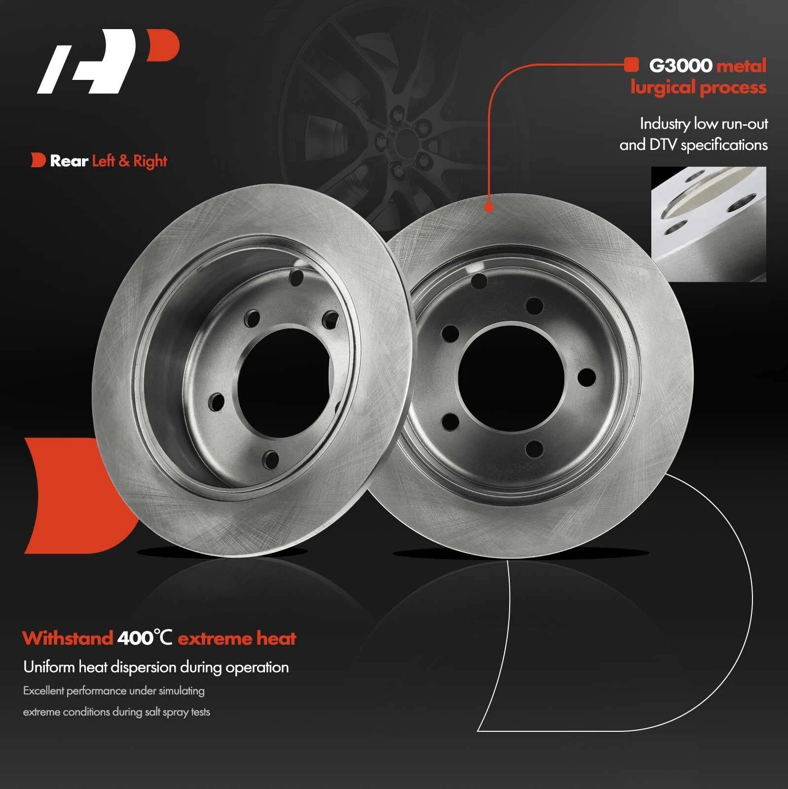 Rear Disc Brake Rotors for Jeep Compass (2007-2017)