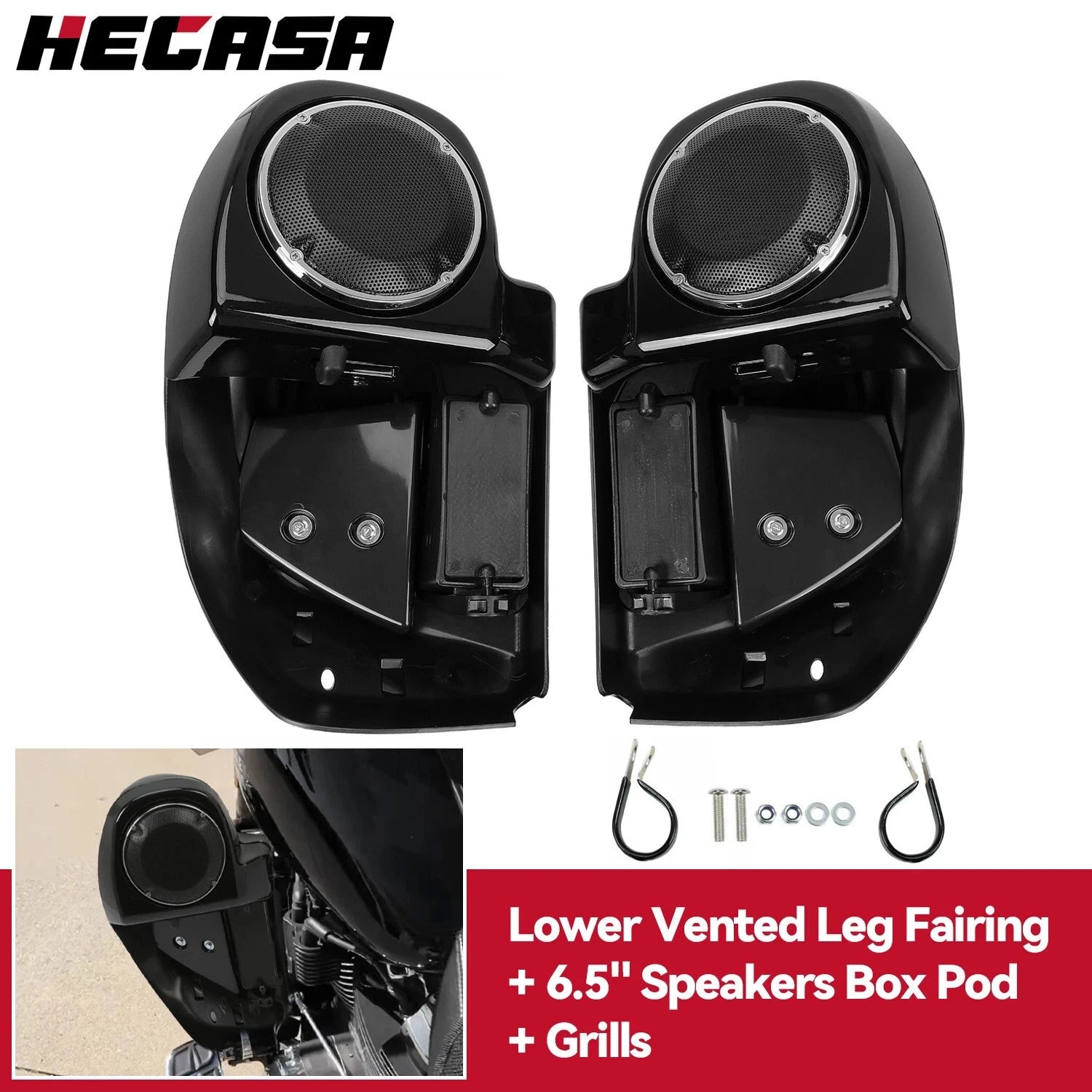 Lower Vented Fairing Speaker Box Pod for Harley Road King (2014–2024)