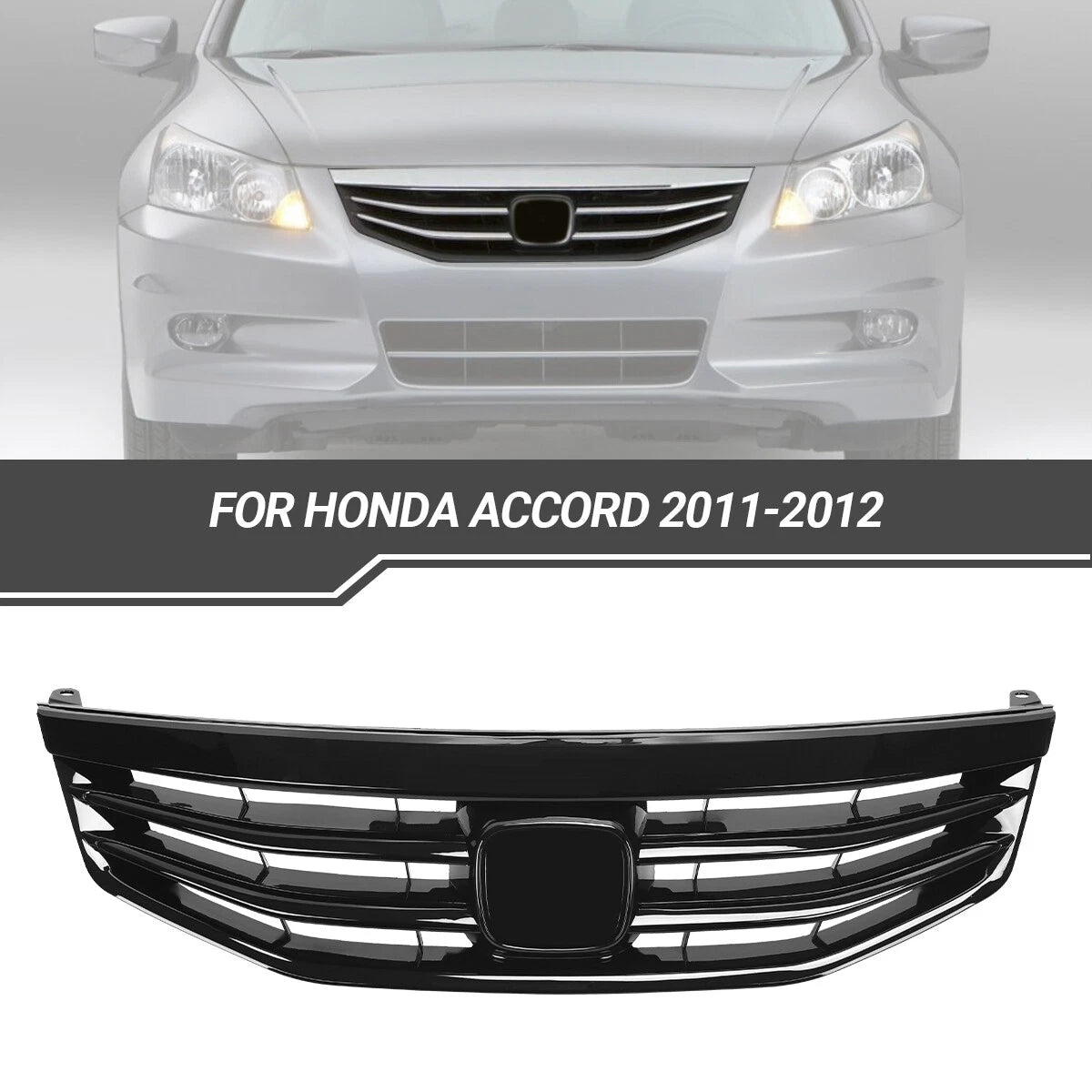 Gloss Black Mesh Grille for Honda Accord (2011–2012)