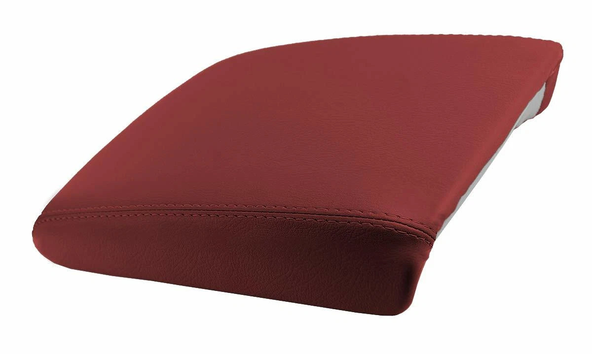 Leather Console Lid Pull Over Cover for Volkswagen Tiguan (2009–2017) Red