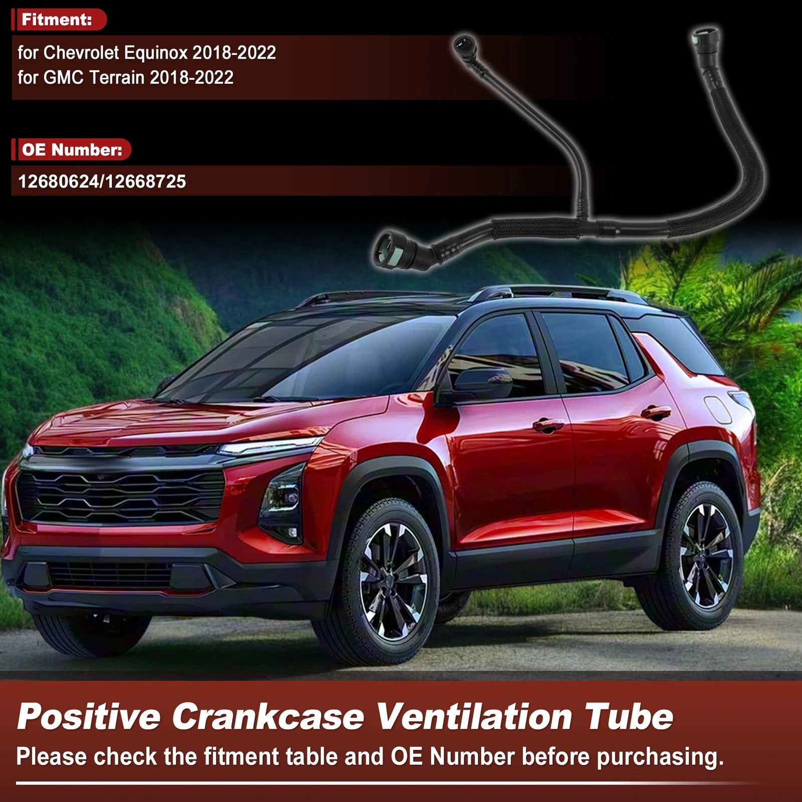 Positive Crankcase Ventilation Tube for Chevrolet Equinox (2010–2017) 12680624