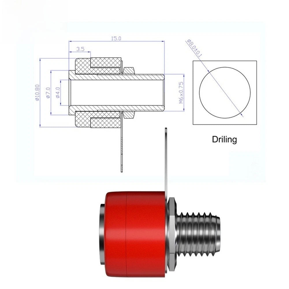 4mm Banana Socket Nickel Plated Connector for Panel Mount (58mm Hole)