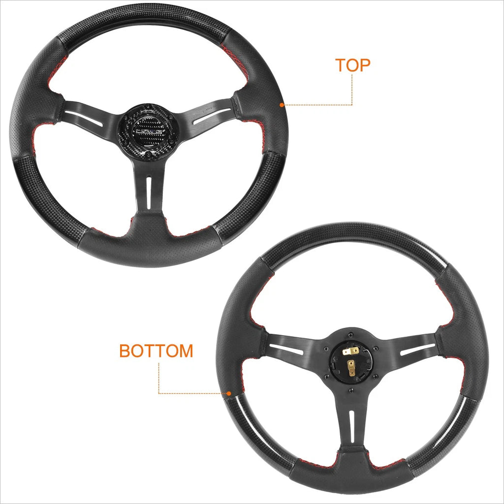 NRG ST-010CFRS 12" Carbon Fiber Steering Wheel for 6-Bolt Hubs (Fits 70mm)