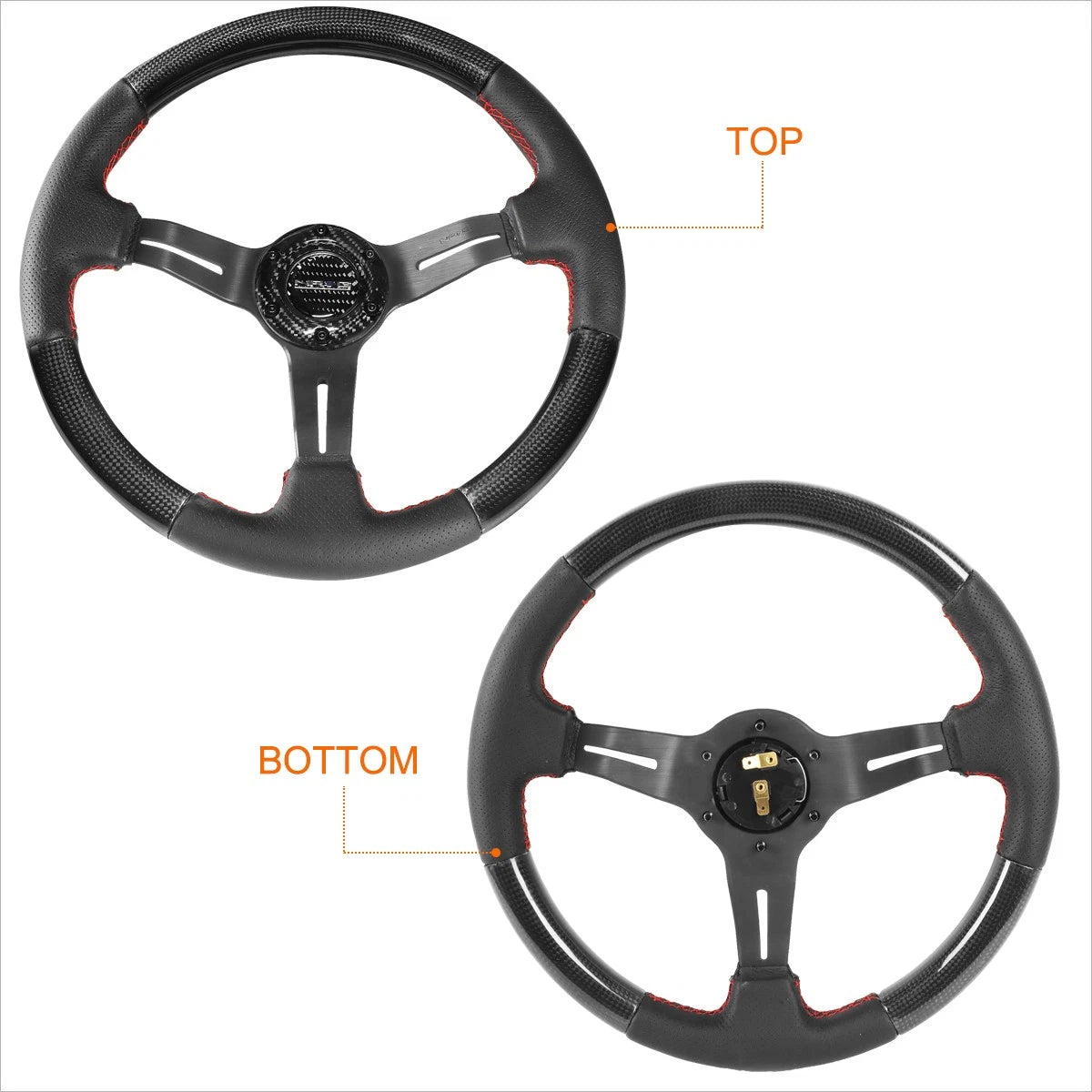 NRG ST-010CFRS 12" Carbon Fiber Steering Wheel for 6-Bolt Hubs (Fits 70mm)