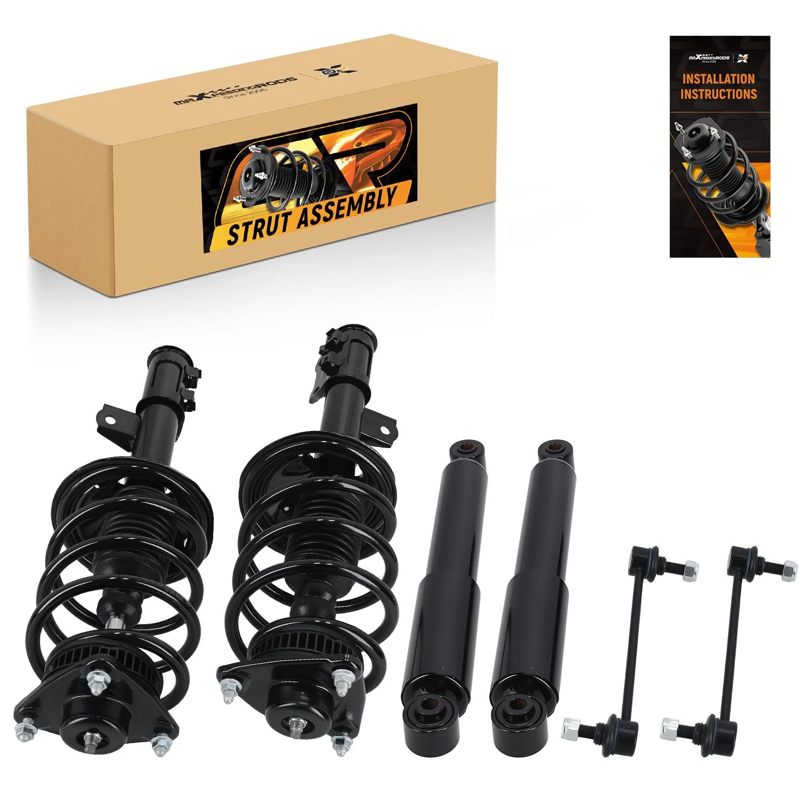 Set of 4 Suspension Struts & Sway Bar Links for Kia Forte 5 (2012–2013) 172720
