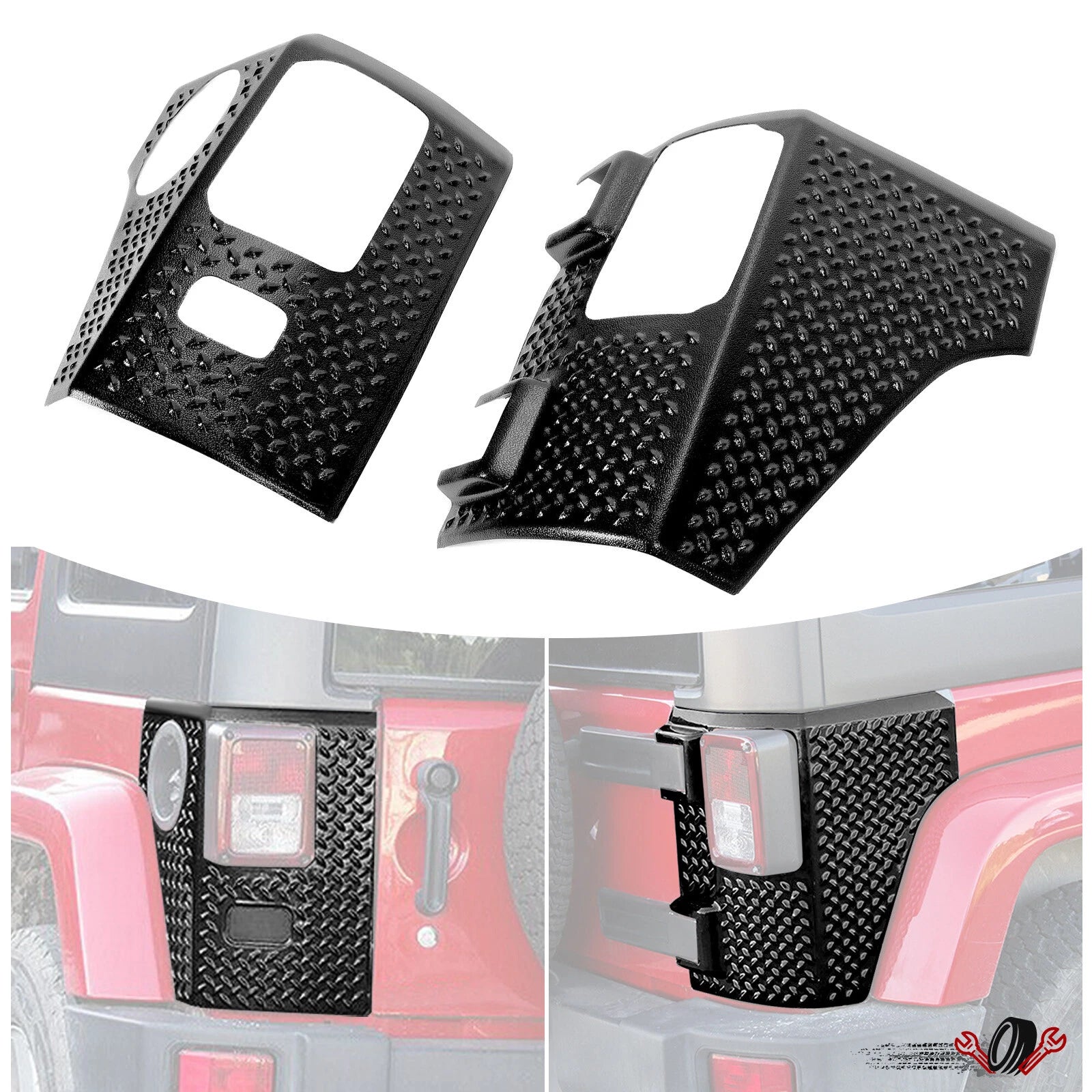 Rear Corner Body Armor Tail Light Guard for Jeep Wrangler JK (2007–2018)