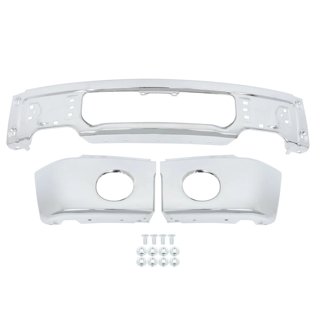 Split Style Front Bumper for Ford F-150 (2009-2015) Steel Chrome