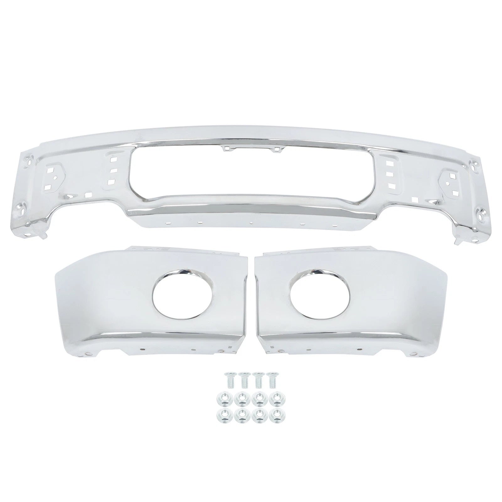 Split Style Front Bumper for Ford F-150 (2009-2015) Steel Chrome