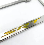 License Plate Frame Yellow Carbon Fiber Inlay for Dodge SRT (2015–2021)