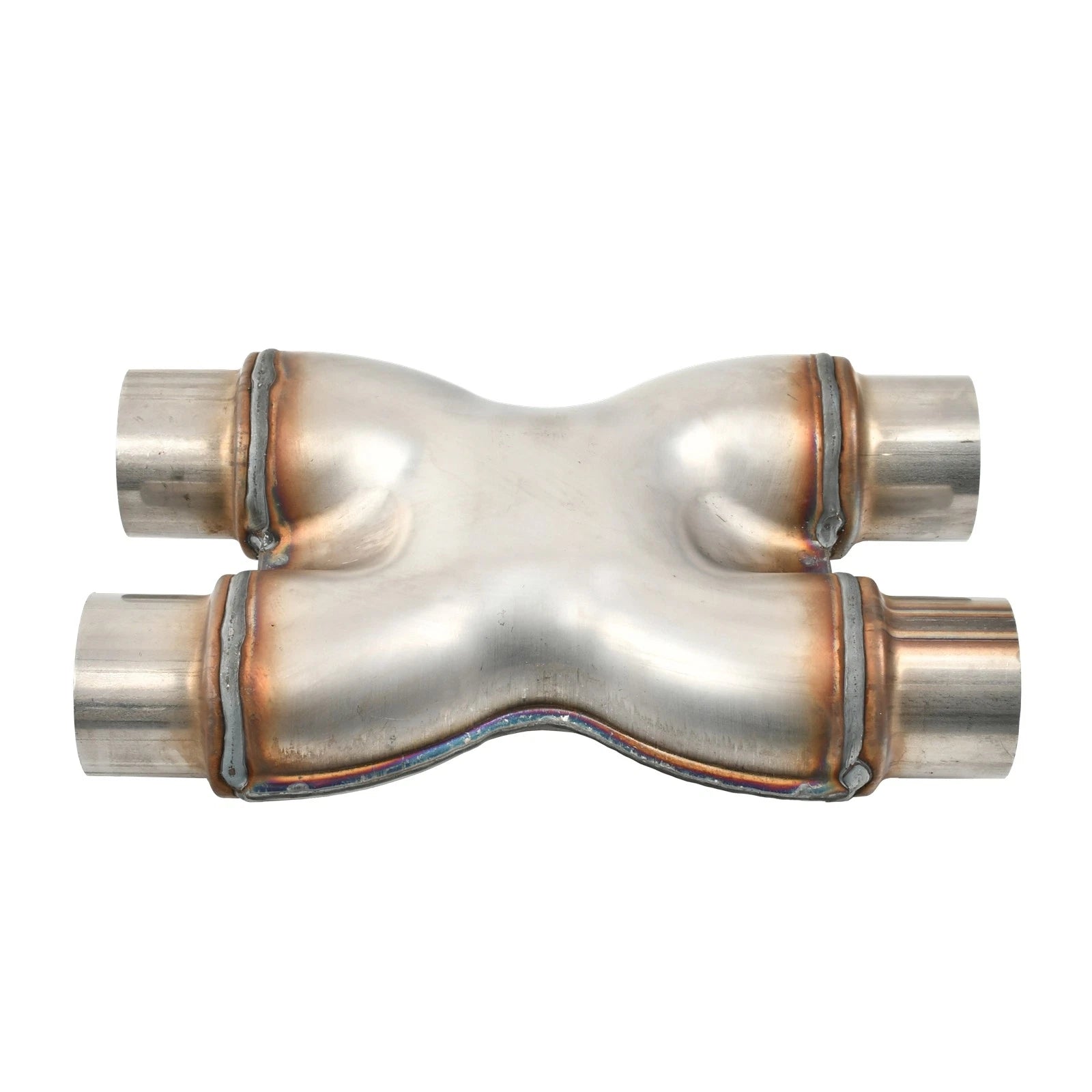 X-Pipe Muffler Exhaust Tip for Universal (2.25" Dual In/Out)