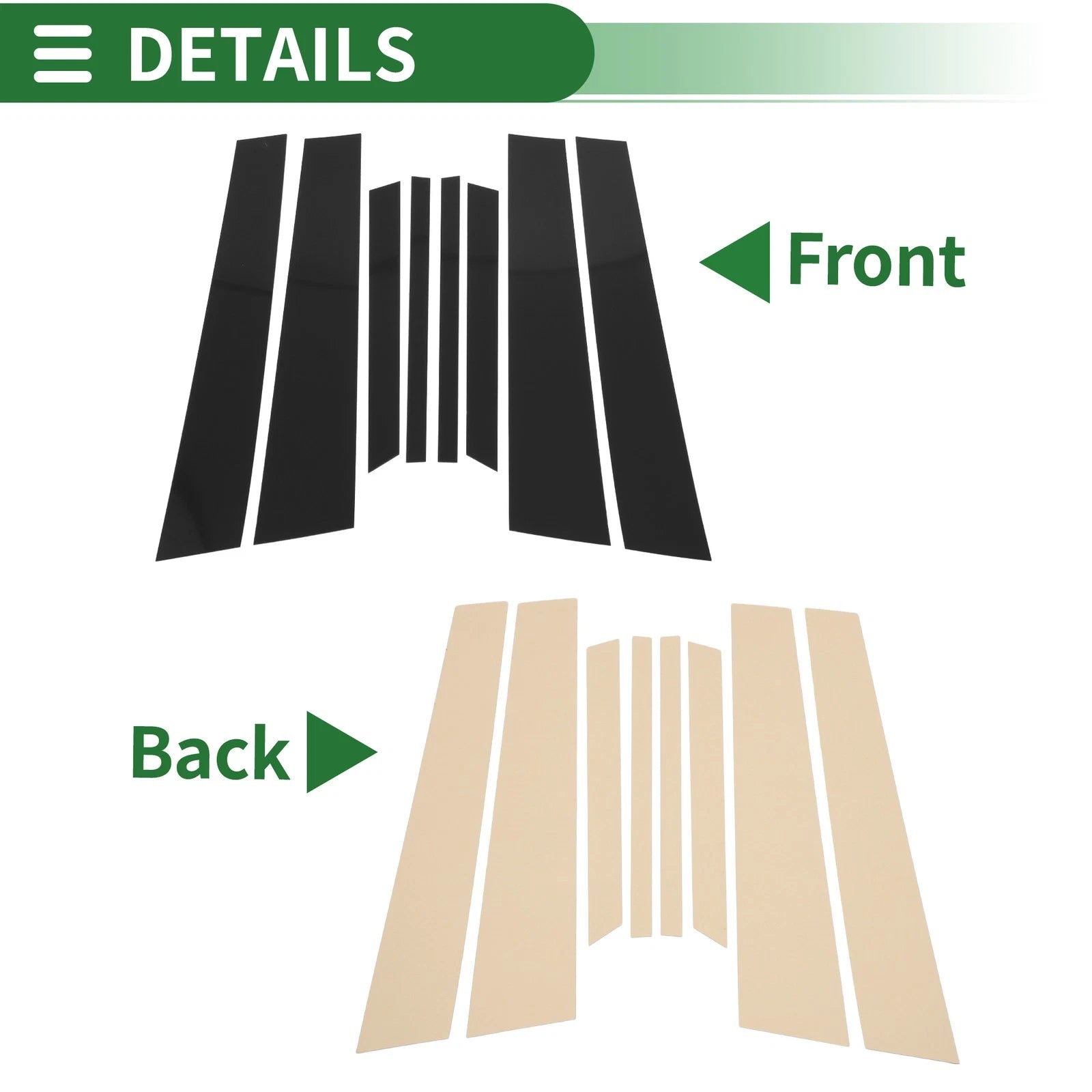 8 Pcs Door Pillar Window Trim for BMW X6 (2002–2013) Black