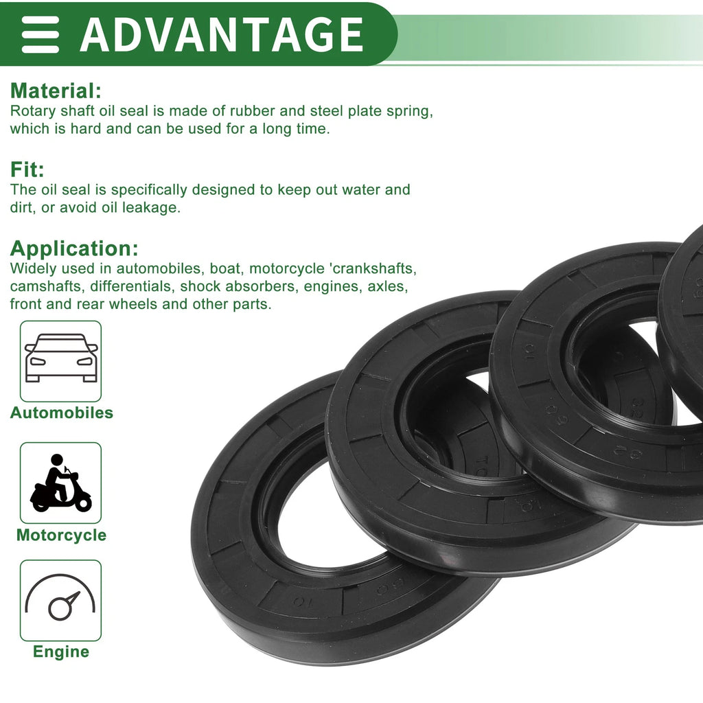 Set of 5 Oil Seal Rotary Shaft Seal NBR Rubber 32x60x10mm