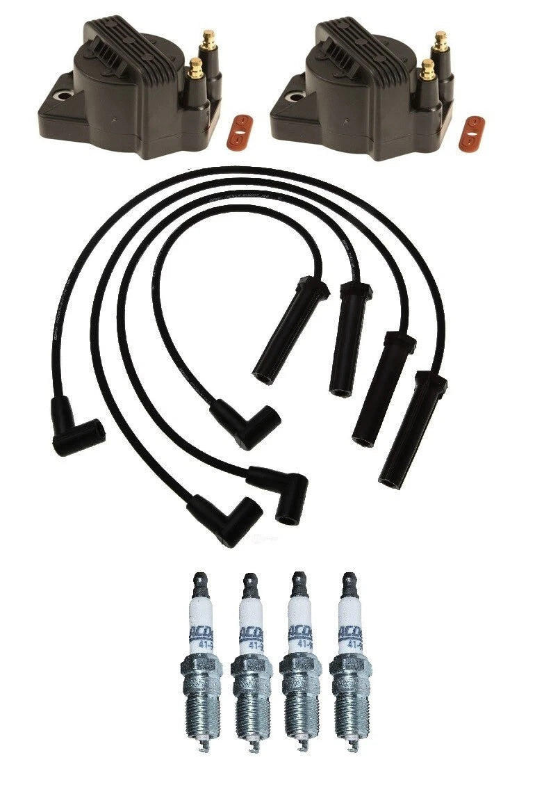 2X Ignition Wires Coils & 4 Spark Plugs Kit ACDelco for Chevy Cavalier (1998–1999)