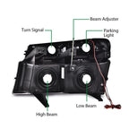 Black LED Tube Headlights for Chevy Colorado | Canyon (2004–2012)
