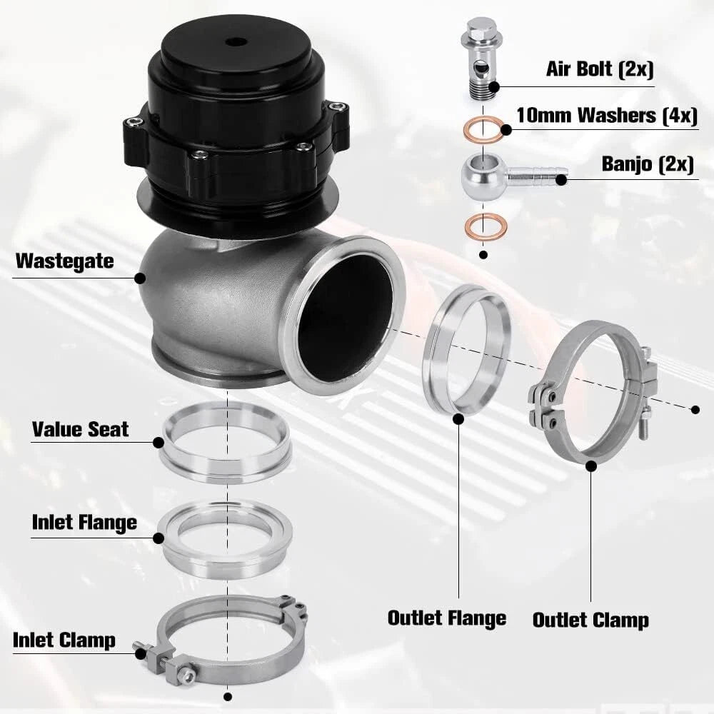 60MM V-Band Flange Clamp Wastegate for Universal Applications (10 & 18 PSI)
