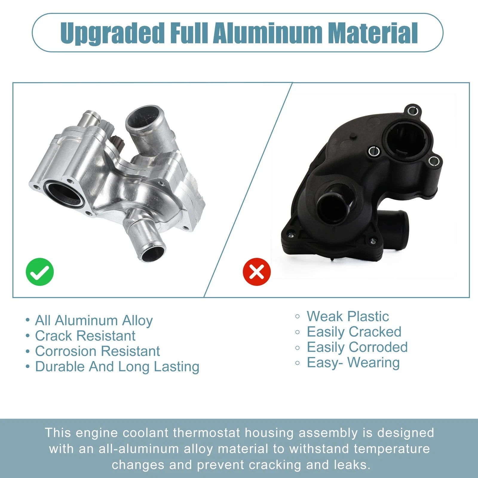 Aluminum Thermostat Housing Assembly for Ford Explorer (1991–2001) No. 4L5E8A586AB