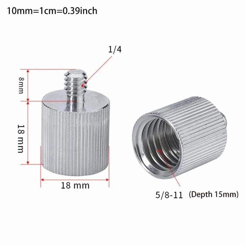 Mic Stand Adapter 5/8” Female to 1/4” Female Thread for Microphone Mount