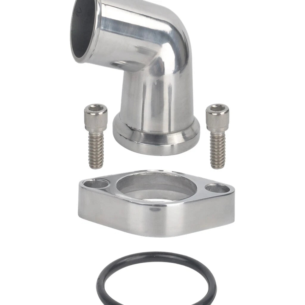15° Swivel Water Neck Thermostat Housing for Chevy SBC BBC (327–350) Polished
