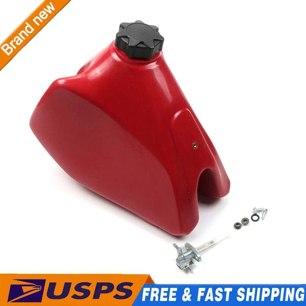 Plastic Fuel Tank with Cap & Petcock Valve for Honda XR200R (1985–2002)