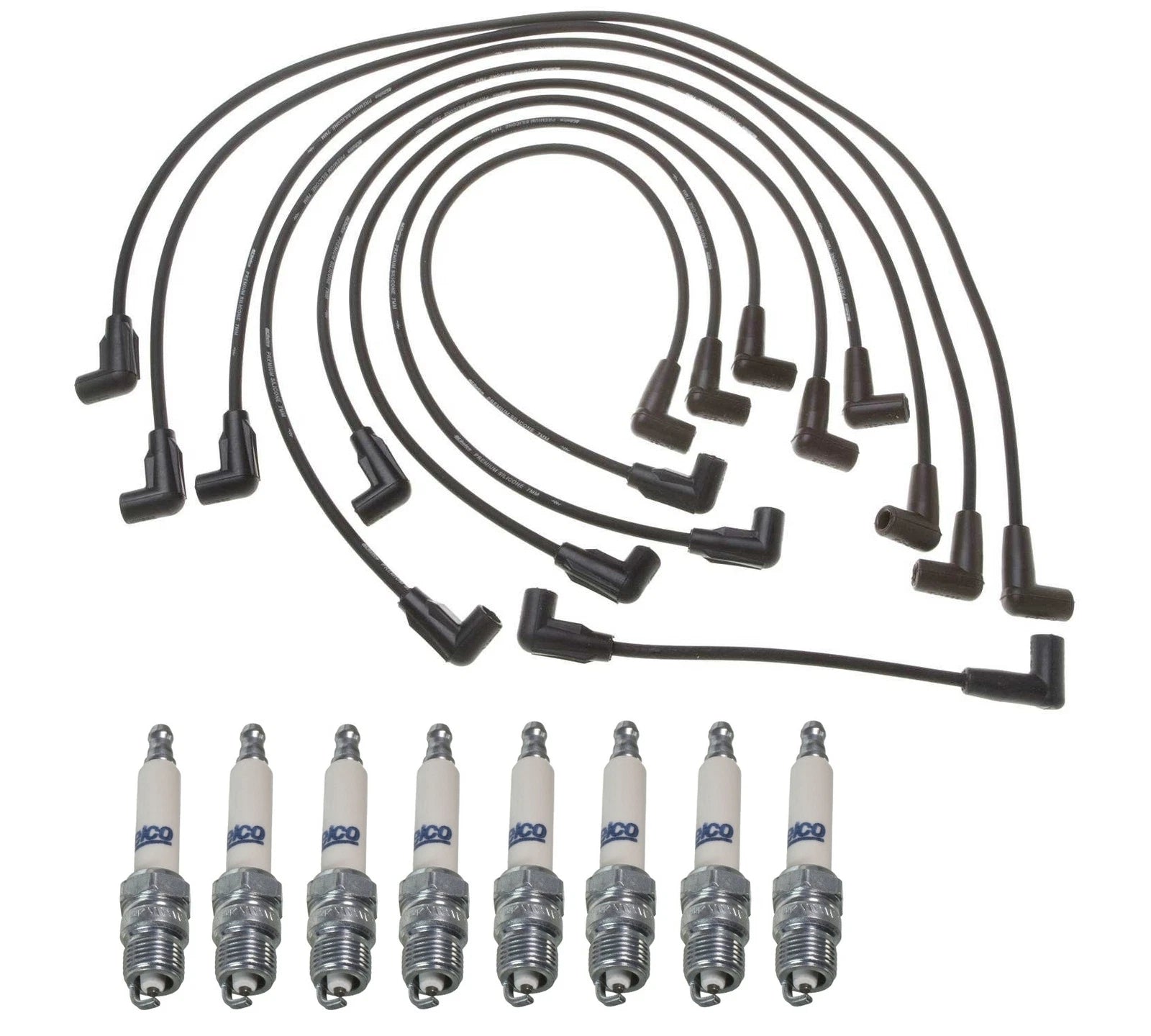 Pro Ignition Wire Set & ACDelco Rapidfire Spark Plugs Kit for Chevy GMC V8