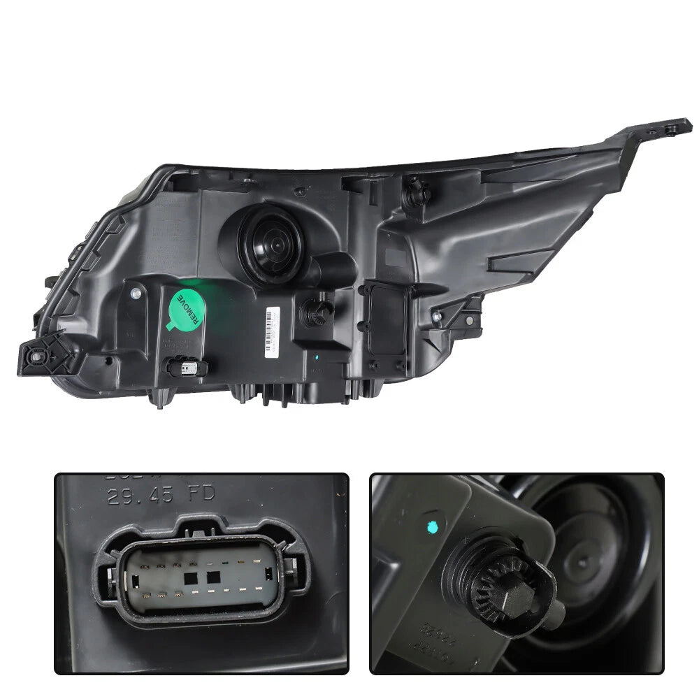 Headlight for Ford Explorer (2016–2019) Black Halogen with LED DRL Right Side