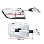 Chrome Rectangle Rearview Mirrors for Suzuki Boulevard Intruder