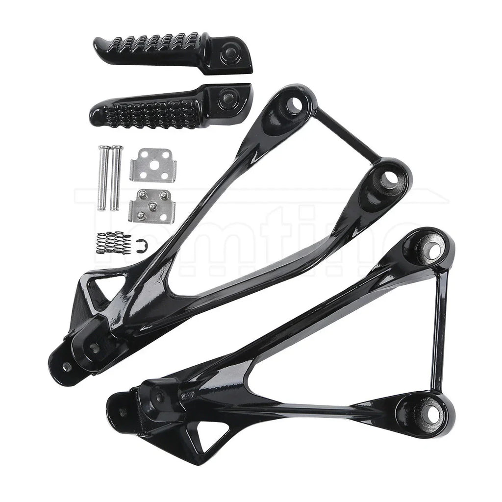 Black Rear Passenger Footpegs for Kawasaki Ninja ZX6R (2005-2008)