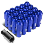 20Pcs J2 7075 Forged Aluminum M12x1.25 Open-End Lug Nut Kit w/ Adapter Blue