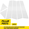 Set of 6 Chrome Pillar Post Door Window Trim for Chrysler 300 Dodge Magnum (2005–2010)