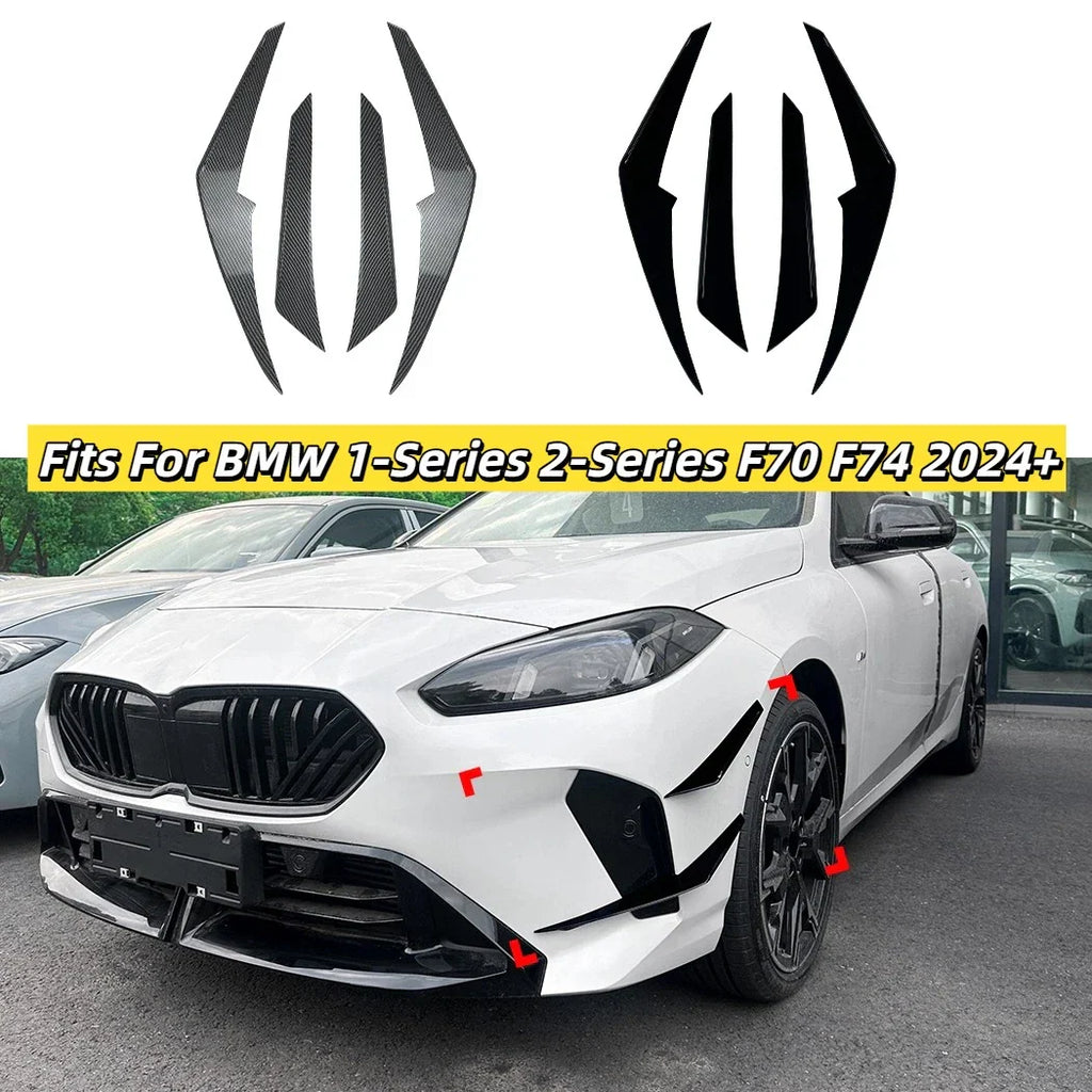 4PCS MP-Style Bumper Side Fin Canards Splitter for BMW 1/2-Series F70 F74