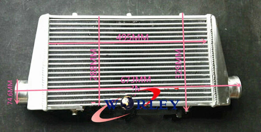 Universal Aluminum Turbo Intercooler 500x290x62mm 3" Inlet/Outlet