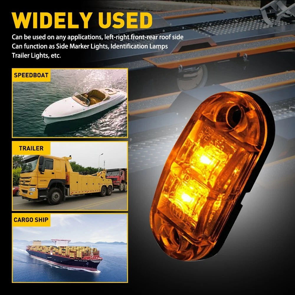 Amber LED Trailer Clearance Side Marker Light for RV Pickup