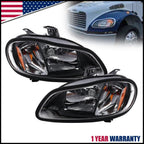 Pair Headlight Assembly w/ Bulbs for Freightliner M-2 M2 (2002–2018)