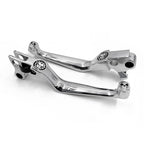 Chrome Smooth Skull Wide Blade Levers for Harley XL/Dyna/Softail (1996–2014)