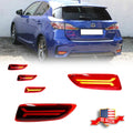 Red LED Rear Reflector Brake Signal Lights for Toyota Corolla Lexus CT200h (2011–2013)