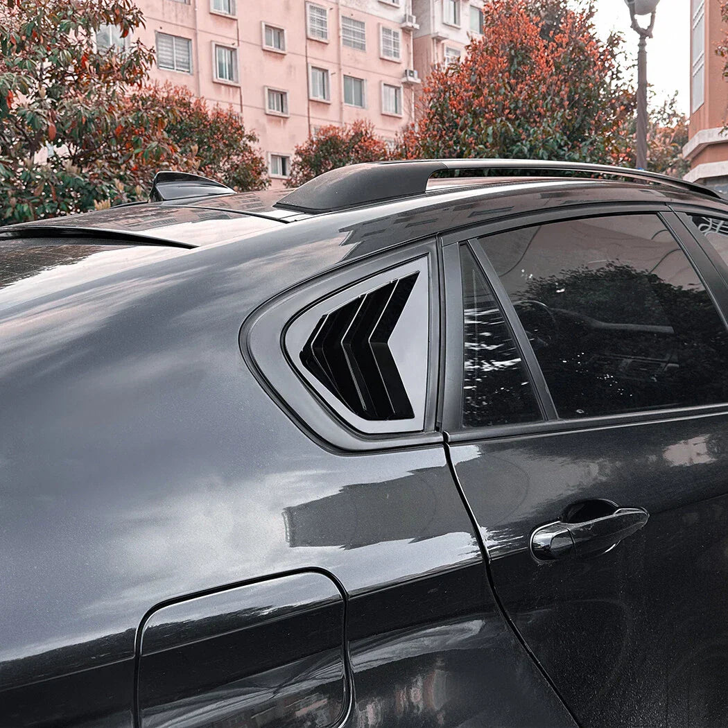 Rear Window Quarter Louver Vent Covers Gloss Black for BMW X6 (2008–2014)