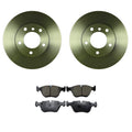 Set of 2 Bosch QuietCast Front Rotors & Akebono EURO Disc Brake Pads for BMW E39 (1997–2003)
