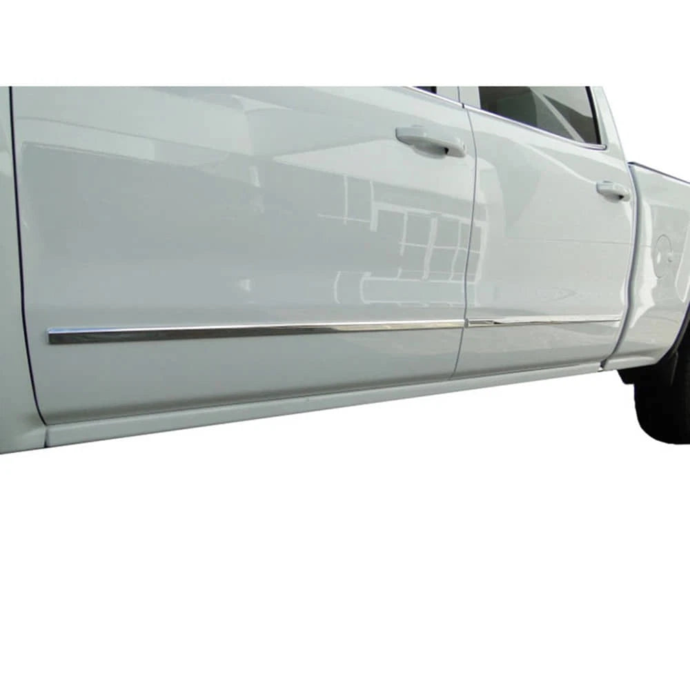 Side Molding Overlay for 2014-16 Chevy Silverado Crew Cab (Stainless Steel 4pc)