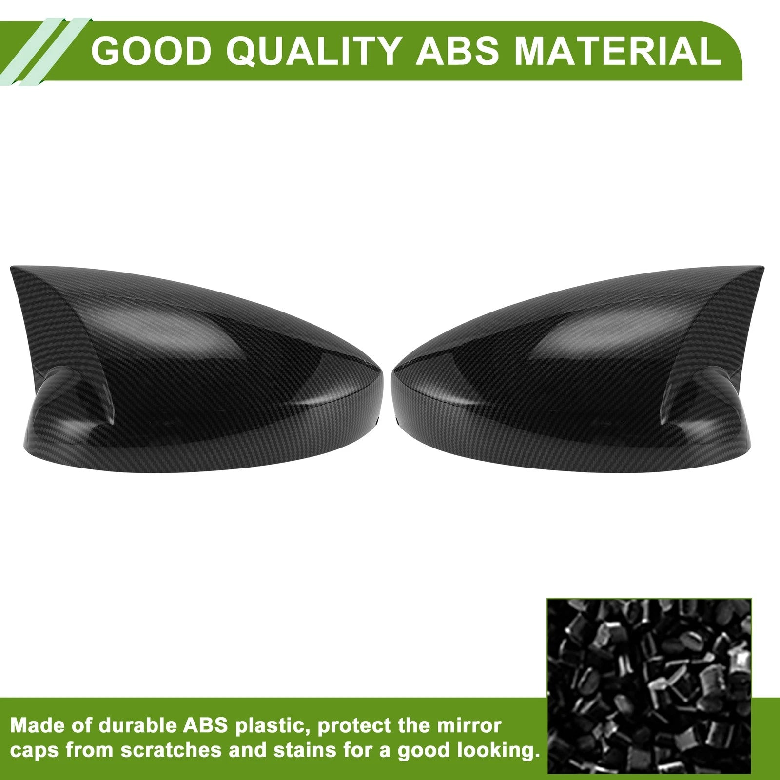 1 Pair Mirror Cover Cap for Honda Civic LX EX Sport Si (2016–2021) Black