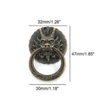 Set of 4 Antique Bronze Dragon Head Cabinet Knobs for Furniture