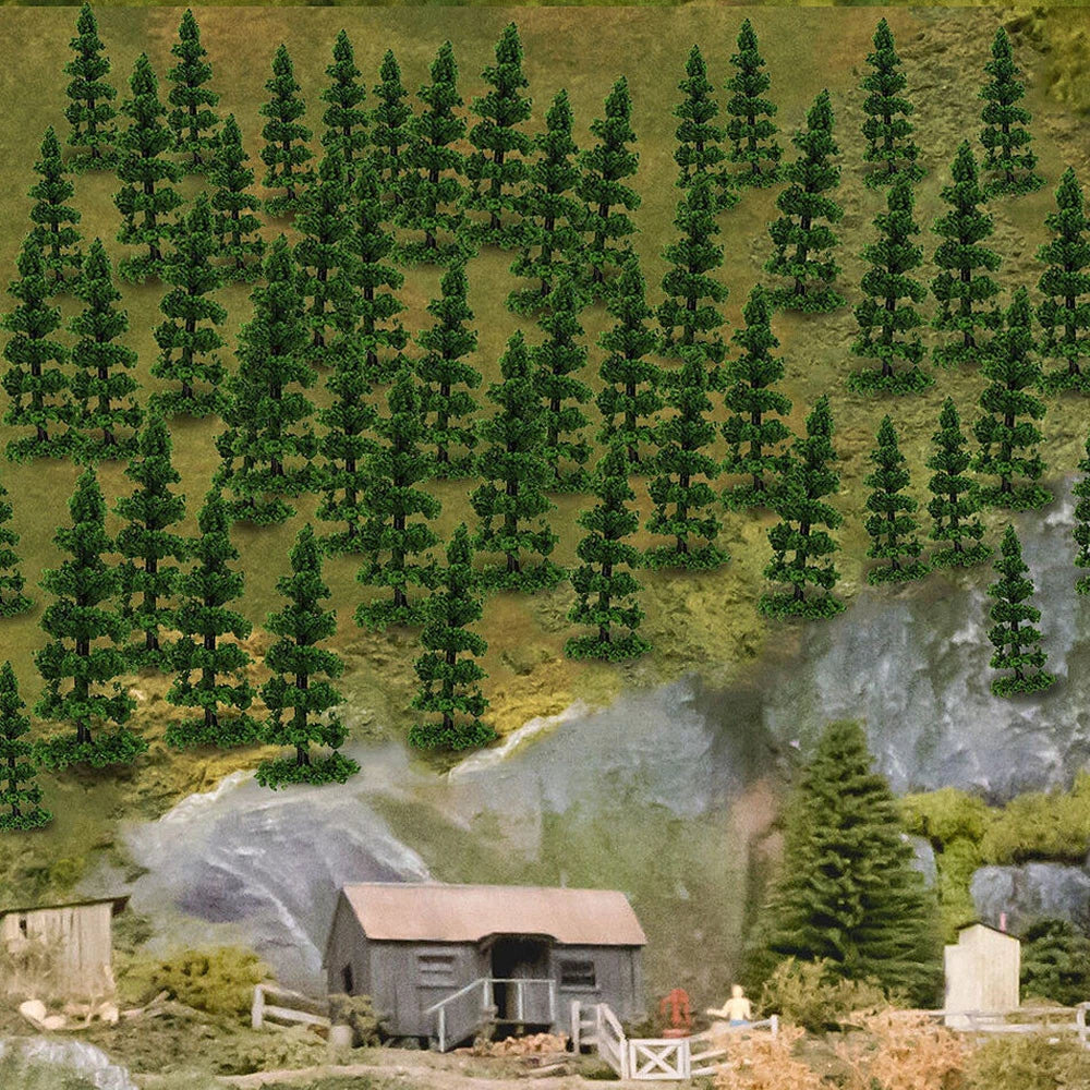 50pcs 1.96" Model Trees for Diorama Scenery (Wargame, Train, Park)