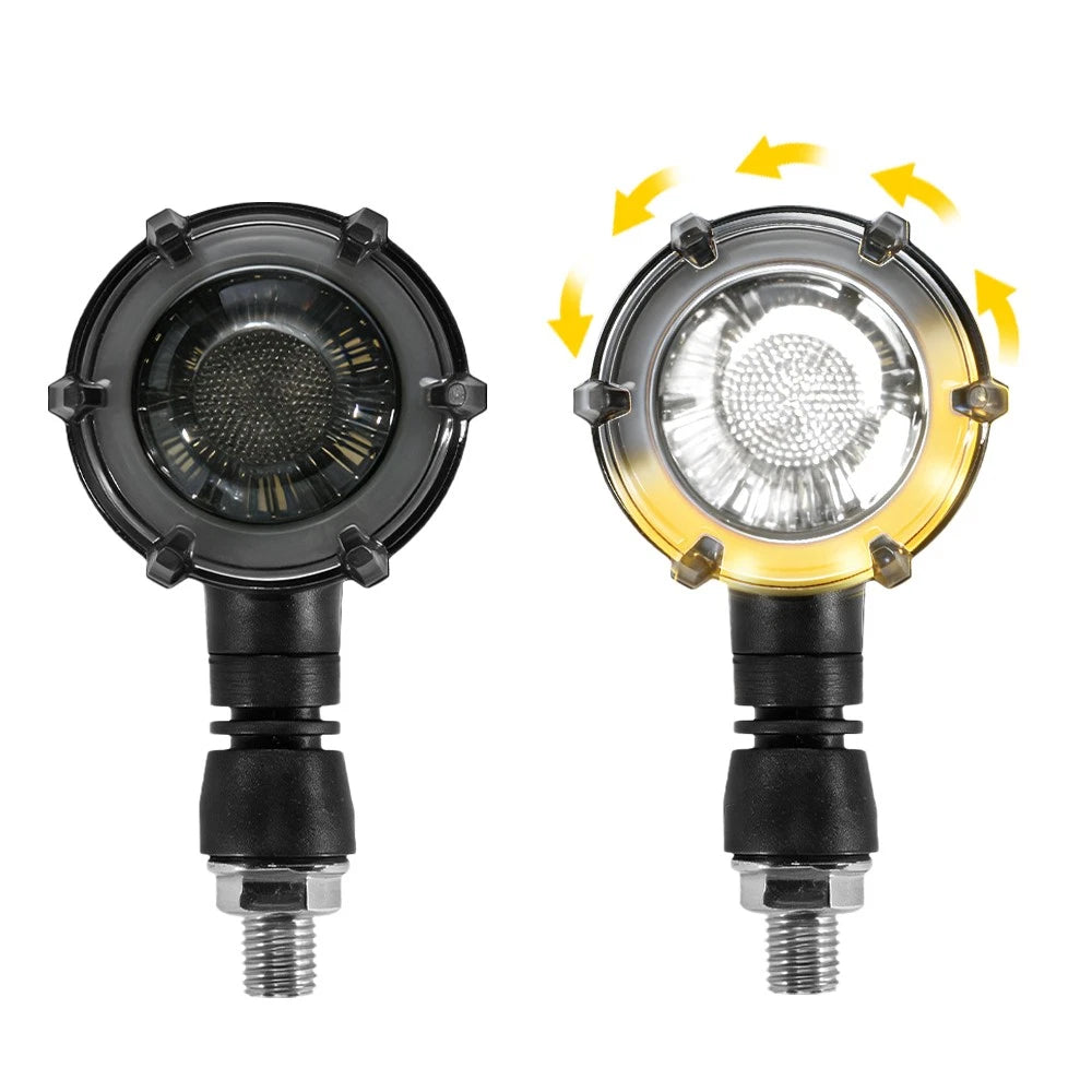 2X Smoked Amber White LED Turn Signal Lights for Motorcycle Bike