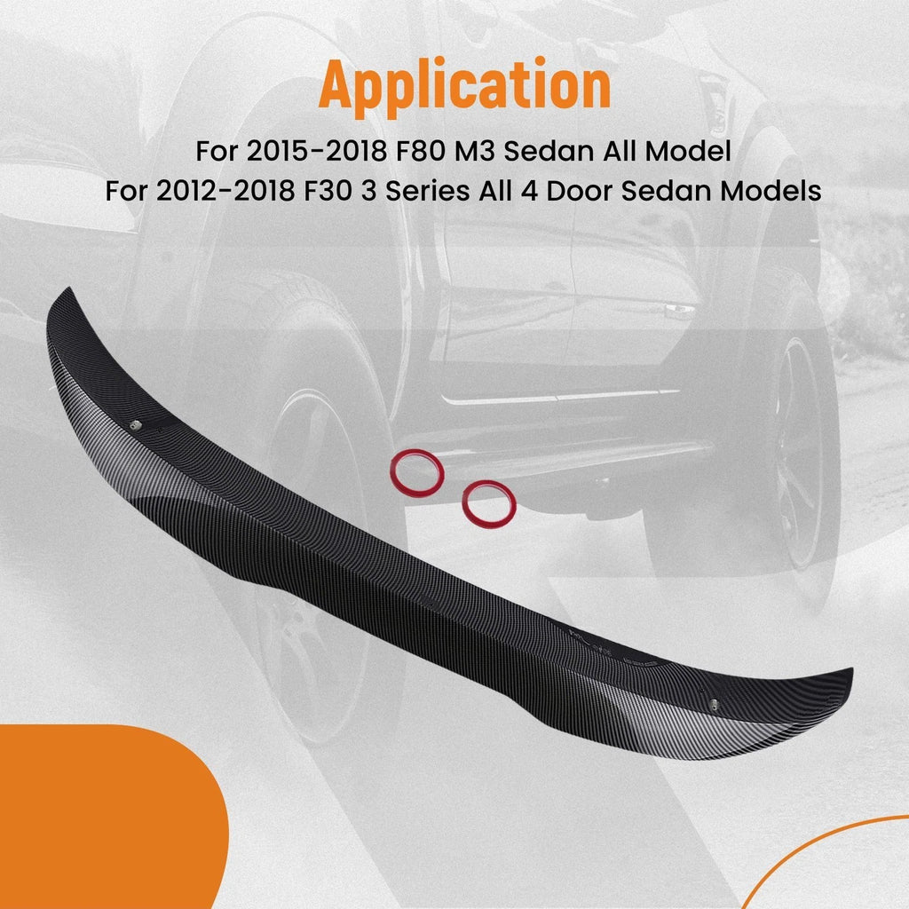 Rear Trunk Spoiler Wing Lip for BMW F30/F80 M3 (2012–2018) PSM Style Carbon Fiber