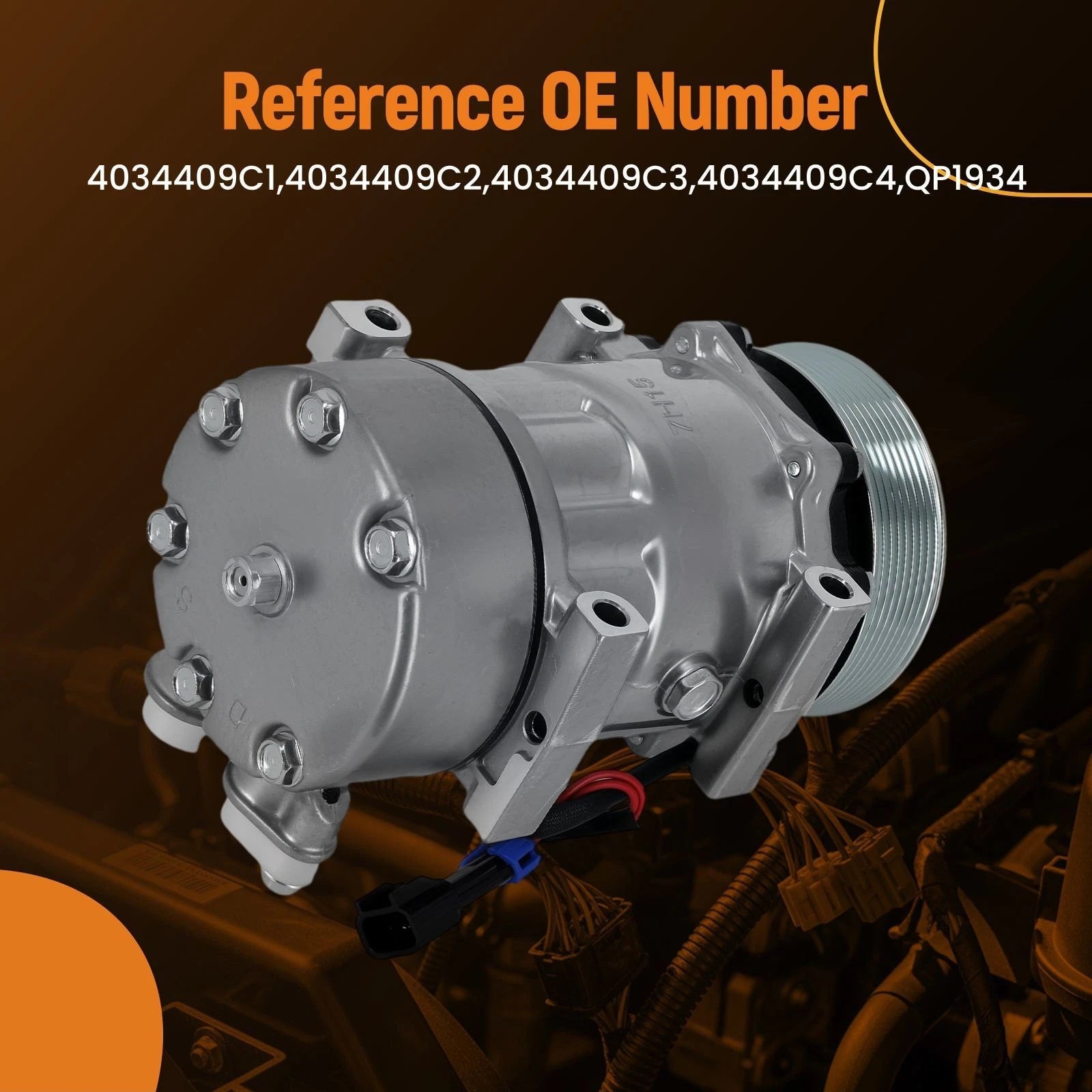 A/C Compressor w/Clutch for International MV607 (2019–2020) 4034409C3 QP1934