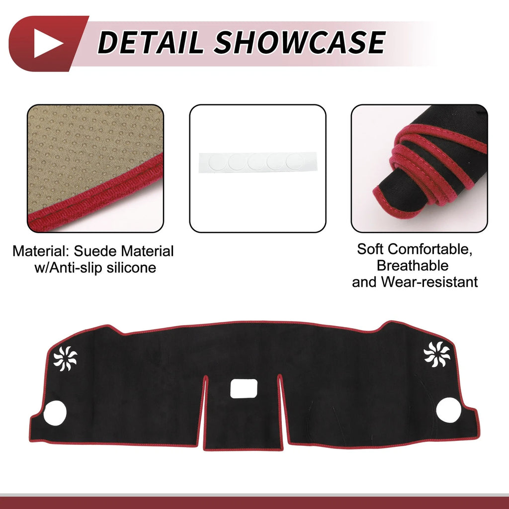 Dashboard Cover Mat for Honda VEZEL RV (2021–2024) Black Red