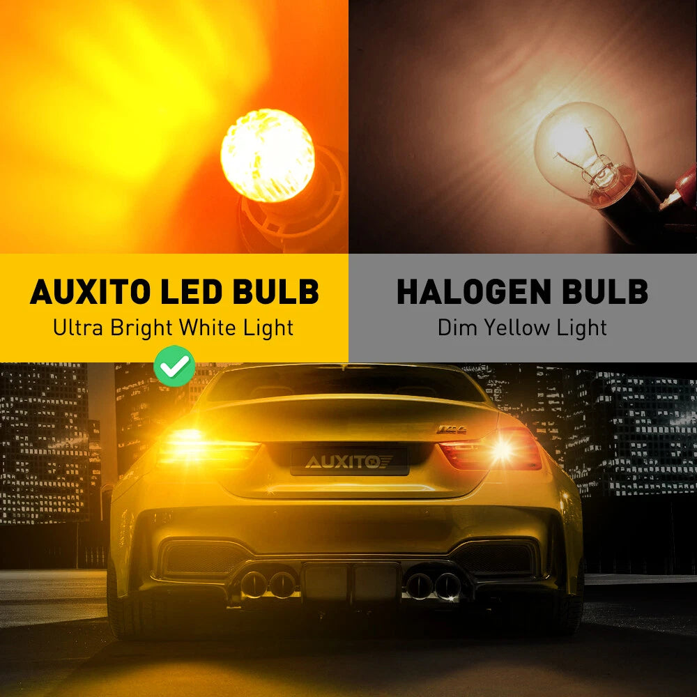 2X AUXITO 1156 Amber LED Turn Signal Light Bulb for