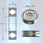 2 Pcs 10x35x11mm 6300ZZ Deep Groove Ball Bearings for Car 