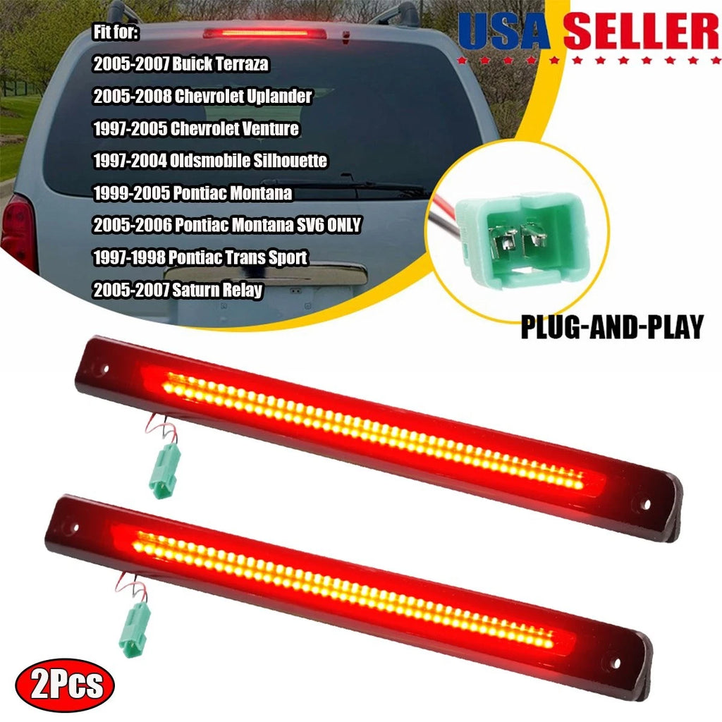 2Pcs Third Brake Light for Buick Terraza (2005–2007) Red LED Plastic