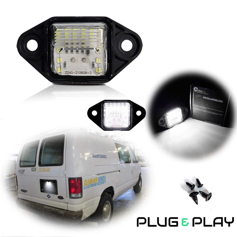 White LED License Plate Light for Ford E-150 E-250 E-350 E-450