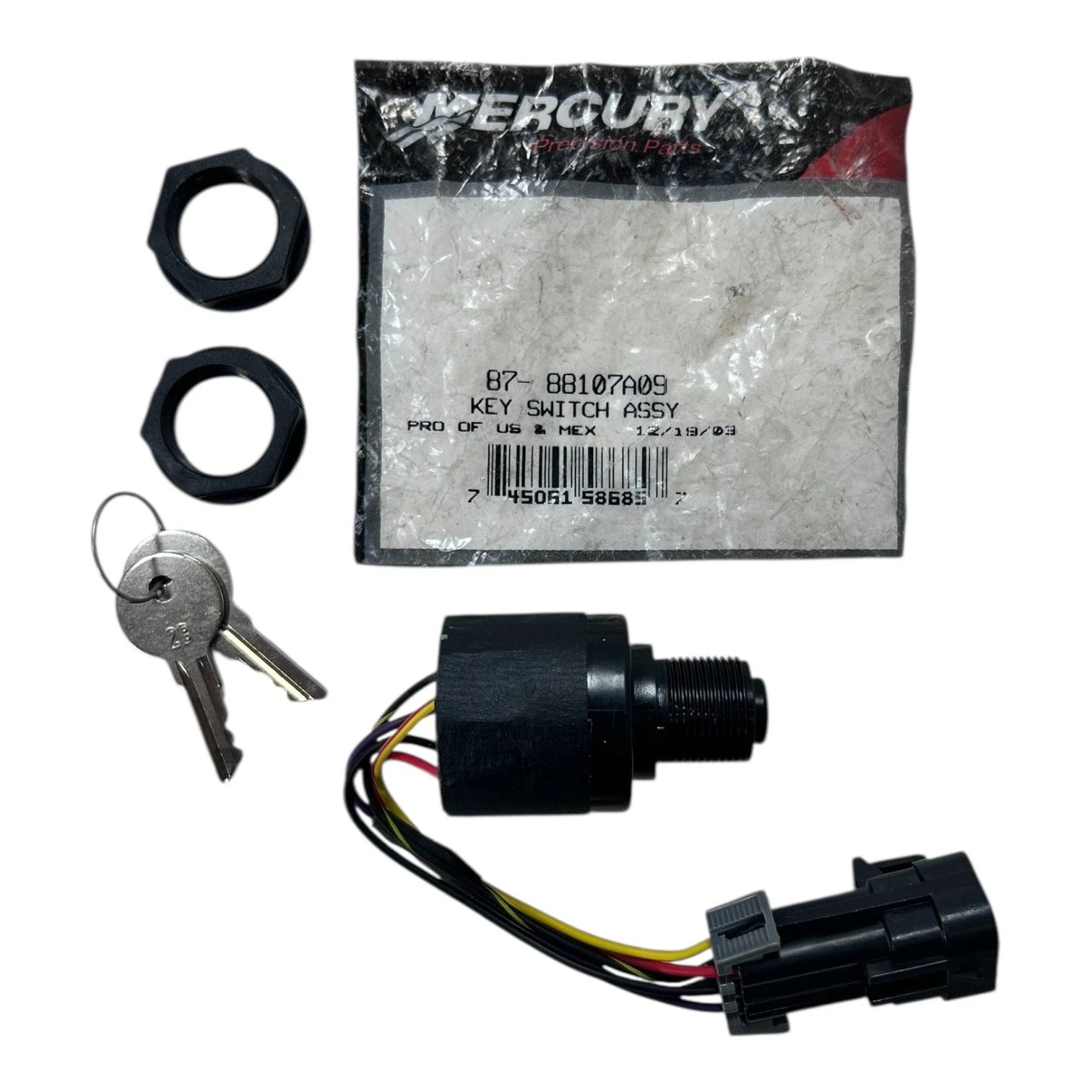 Marine Ignition Switch Assembly w/ Keys for Mercury (1987–1987) 87-88107A09